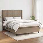 vidaXL Sommier à lattes de lit avec matelas Taupe 140x200 cm Tissu