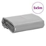 vidaXL Bâche gris 5x5 m 650 g/m²