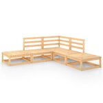 Salon de jardin meuble d'extérieur ensemble de mobilier 5 pièces bois de pin massif 02_0016540