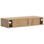 vidaXL Table d'appoint murale 87 5 x 34 5 x 17 cm Bois d'ingénierie