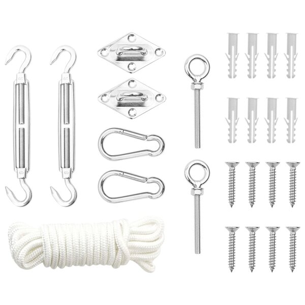 vidaXL Jeu d'accessoires de voile d'ombrage 9 Pièces Acier inoxydable