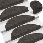 vidaXL Tapis d'escalier autocollants 15 pièces 56 x 17 x 3 cm Anthracite Demi-rond