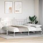 Lit jour vidaXL avec lit gigogne blanc 100x200 cm en acier