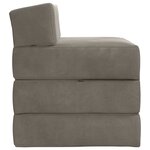 vidaXL Canapé-lit pliable Gris clair 200 x 70 x 15 cm Velours