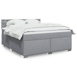 vidaXL Sommier à lattes de lit avec matelas Gris clair 180x200cm Tissu