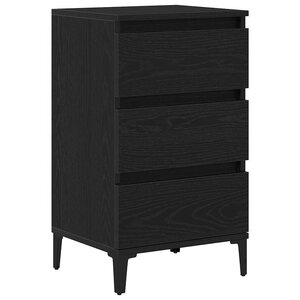 vidaXL Cabinet de chevet Chêne noir 45 x 35 x 44 cm Bois d'ingénierie