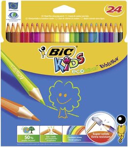 Etui carton de 24 crayons de couleur ECO KIDS EVOLUTION 24 Couleurs BIC