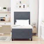 vidaXL Lit à ressorts avec matelas Gris foncé 100 x 200 cm tissu