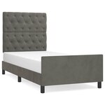 vidaXL Cadre de lit avec tête de lit Gris foncé 80x200 cm Velours