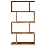vidaXL Étagère séparatrice de pièce à 4 niveaux vieux bois 70x24x129cm