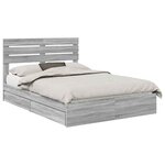 vidaXL Lit de Rangement Gris Sonoma 140 x 200 cm Bois d'ingénierie