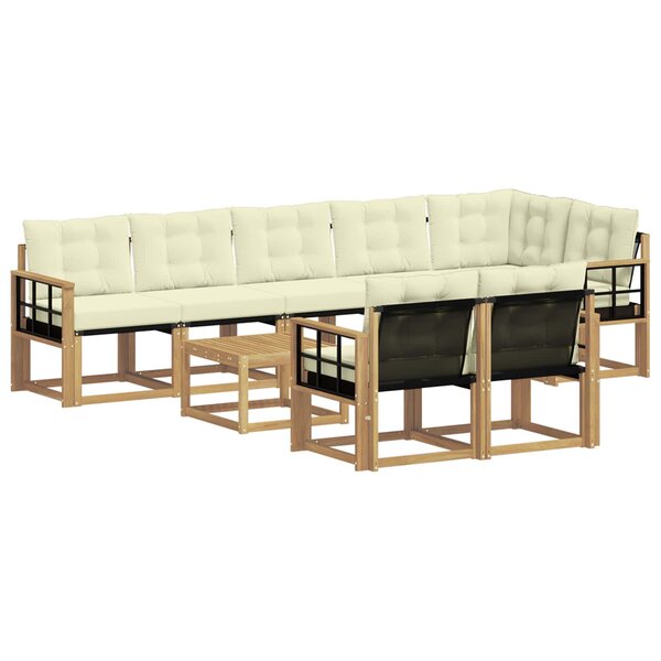 vidaXL Ensemble de canapés d'extérieur 9 pc Blanc et crème