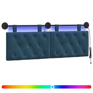 vidaXL Tête de lit suspendue Bleu Velours