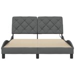 vidaXL Cadre de lit avec LED sans matelas gris foncé 140x200 cm tissu