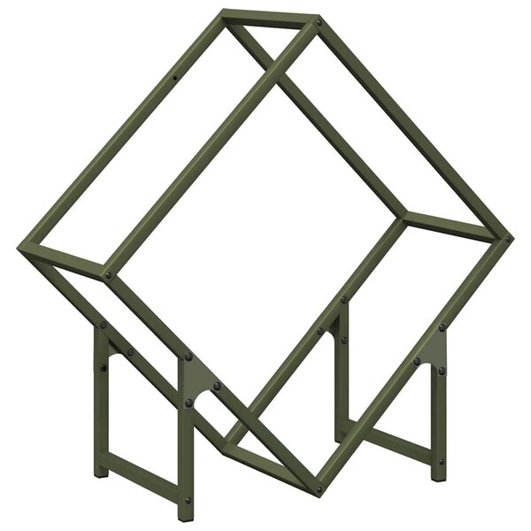 vidaXL Portant de bois chauffage vert olive 60x25x60 cm