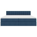 vidaXL Lit avec rangement et matelas avec matelas Bleu 200 x 200 cm