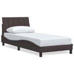 vidaXL Cadre de lit sans matelas Hanko marron foncé 90x200 cm tissu