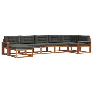 vidaXL Ensemble de canapés d'extérieur 7 pc Naturel et Anthracite