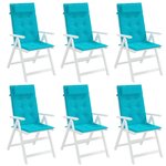 vidaXL Coussins de chaise à dossier haut lot de 6 turquoise