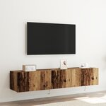Mobilier TV vidaXL avec lumières LED 2 Pièces Bois ancien 80x35x31 cm