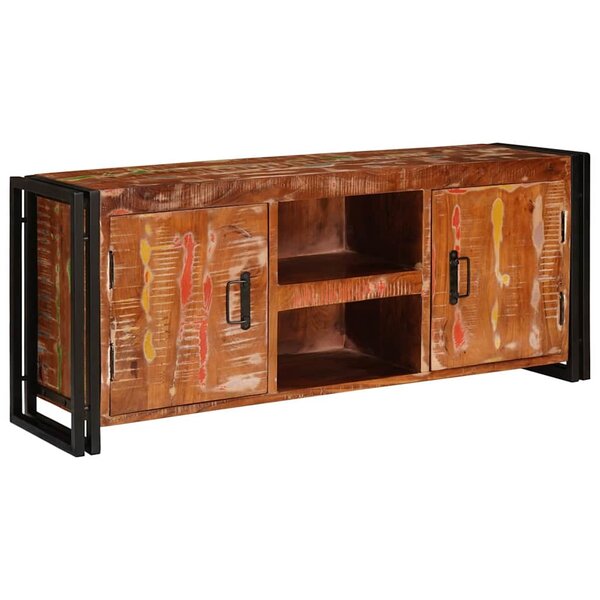 vidaXL Meuble TV Multicolore bois de récupération massif