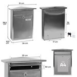 Boîte aux Lettres en Acier Inoxydable  Home E5717  Fond Étroit  Anti-pluie  Inox