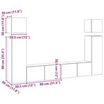 vidaXL Ensemble de meubles TV 8 Pièces Blanc Bois d'ingénierie