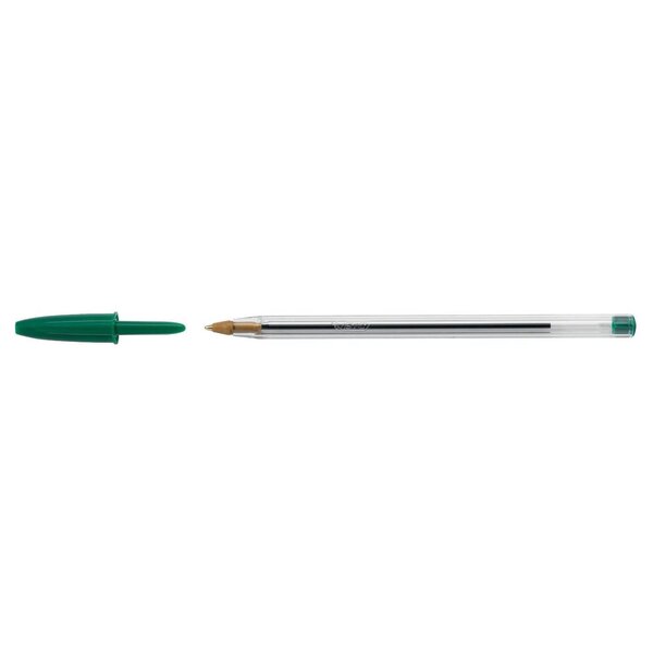 Stylo bille CRISTAL Rechargeable Pointe Moyenne Vert x 50 BIC