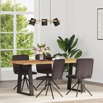 vidaXL Chaises à manger lot de 4 marron foncé tissu
