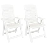 vidaXL Ensemble à manger de jardin 3 Pièces Blanc Polypropylène