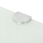 vidaXL Étagères d'angle 2 Pièces et supports chromés Verre Blanc 35x35 cm