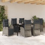 vidaXL Ensemble de 7 pièces de salle à manger de jardin Gris Rattan Poly