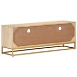 vidaXL Meuble TV 110x30x40 cm bois massif de manguier et fer