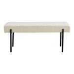 Banc en polyester pierre avec pieds noirs 100 x 36 x 42 5 cm