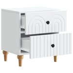 vidaXL Cabinet de chevet avec tiroir 2 Pièces Blanc 43 x 34 5 x 48 cm