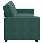 vidaXL Canapé à 3 places Vert foncé 180 cm Velours