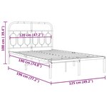 vidaXL Cadre de lit métal sans matelas et tête de lit blanc 120x190 cm