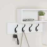 vidaXL Porte-manteau mural Blanc 100 x 12 x 43 5 cm Bois d'ingénierie