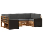 vidaXL Ensemble de canapés d'extérieur 6 pc Naturel et Anthracite