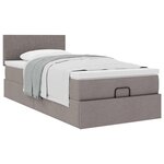 vidaXL Cadre de lit ottoman avec matelas taupe 80x200 cm tissu