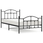 vidaXL Cadre de lit métal sans matelas avec pied de lit noir 107x203cm