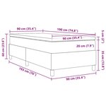 vidaXL Lit à ressorts avec matelas - Tissu velours côtelé bleu simple