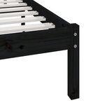 vidaXL Cadre de lit sans matelas noir bois de pin massif 140x190 cm