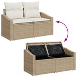 vidaXL Ensemble de 6 pièces de canapés de jardin avec coussins beige poly rotin