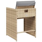 vidaXL Chaises de jardin avec coussins lot de 4 mélange beige