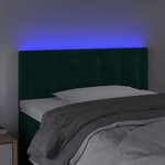 vidaXL Tête de lit à LED Vert foncé 100x5x78/88 cm Velours