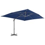 vidaXL Parasol de jardin en porte-à-faux et mât en aluminium bleu azur