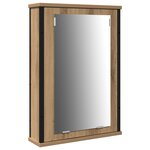 Set de coiffeuse 3 pièces en bois d'ingénierie chêne marron