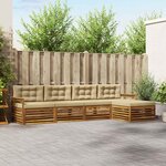 vidaXL Ensemble de canapés d'extérieur 5 pc Naturel et Beige