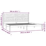 vidaXL Cadre de lit sans matelas blanc 200x200 cm bois massif